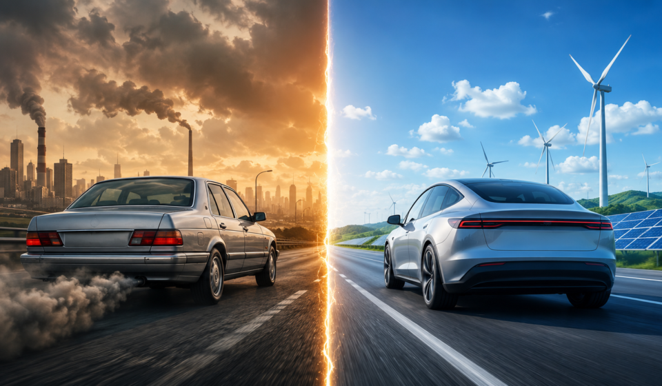 EV vs petrol cars, global EV sales 2026, electric vehicles future, EV adoption timeline, petrol car phase out, BloombergNEF EV outlook, China EV market, India EV market, US EV policy, electric car sales record, battery cost decline, EV charging infrastructure, road transport fuel demand, ICE vehicle ban, clean transport 2026